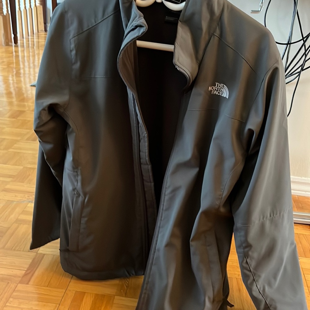 The North Face Kids Grey Softshell Jacket with fleece lining